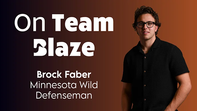 On Team Blaze: Brock Faber, Minnesota Wild Defenseman