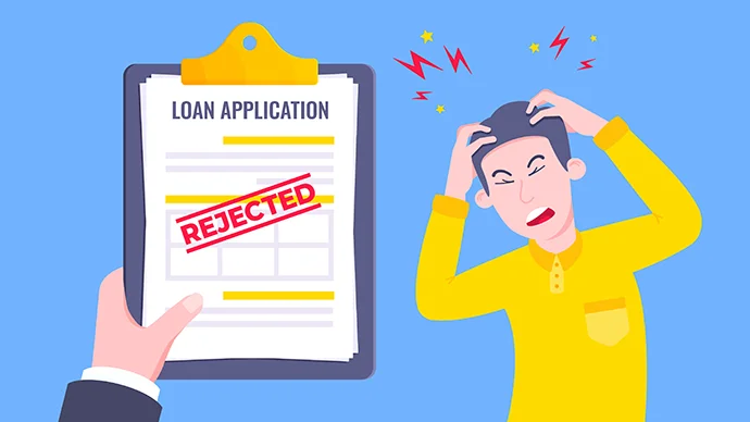 What to Do if You're Turned Down for a Loan Drawing of person upset after a denied loan application