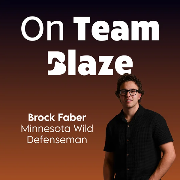 On Team Blaze: Brock Faber, Minnesota Wild Defenseman On Team Blaze: Brock Faber, Minnesota Wild Defenseman
