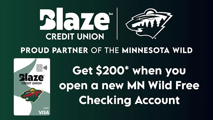 Get $200 when you open a new MN Wild Free Checking account